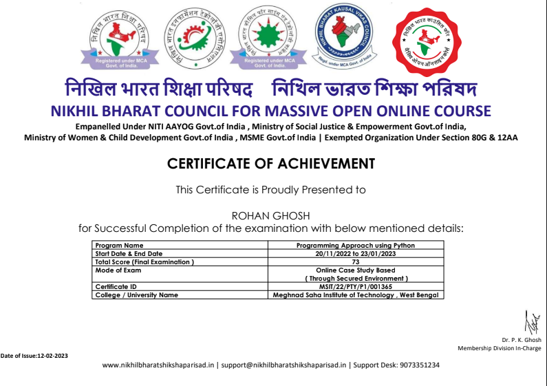 Programming Approach using Python